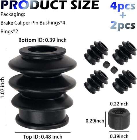 4PCS Brake Caliper Slide Pin Bushing Kit Rubber,Brake Caliper Pin Bushing Kit Compatible with Toyota Acura Chevrolet Pontiac Saturn,Brakes Calipers Pins Boot Kits for Sealing in Saudi Arabia