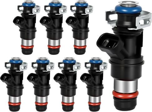 8 Pcs Fuel Injector Compatible for Chevy Express Silverado, for GMC Sierra Envoy Yukon Savana 1500 2500 3500 1999-2007, for Cadillac Escalade 2002-2006, V8 4.8L 5.3L 6.0L, Replace 8171136980 in Saudi Arabia