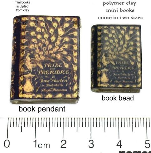 Pride and Prejudice Jane Austen First Edition Clay Mini Book Key Chain Ring Bag Purse Backpack Clip in Kuwait