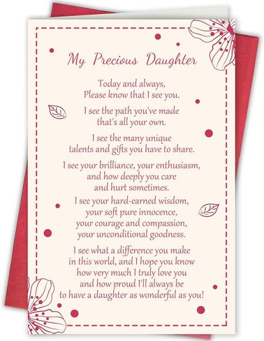Poem 18th Birthday Card for Daughter, Inspirational Gift from Parents for Coming-of-Age and Milestone Birthday, Heartfelt Congratulations and Love for My Little Girl in Saudi Arabia