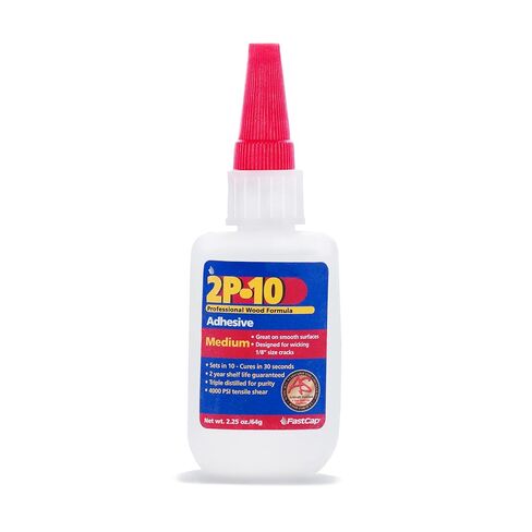 FastCap 2P-10 JEL (No-drip Formula) –Industrial Strength Heavy-Duty Super Glue -(CA Adhesive) - 2.25 oz/64g. Great for use on vertical surfaces. Shock resistant. Activator Sold separately (2-Bottles) in Saudi Arabia