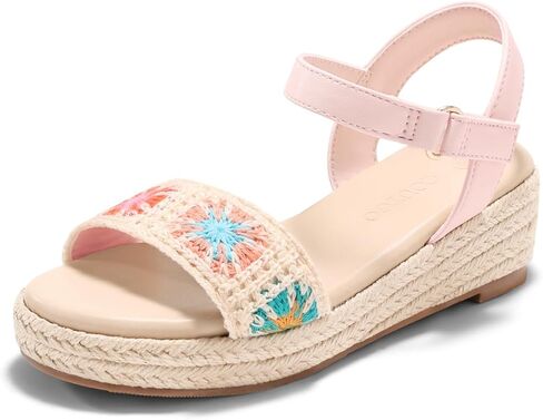 Coutgo Girls Wedge Sandals Platform Espadrilles Heels Open Toe Ankle Strap Boho Summer Dress Shoes in Saudi Arabia