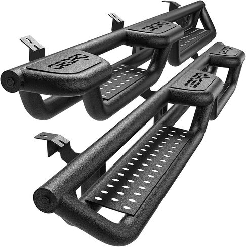 AUTOSAVER88 Wheel to Wheel Running Boards w/Two Raised Steps Compatible with 2005-2023 Tacoma Double Cab & Crew Cab, Two Stairs Side Steps Rail Drop Nerf Bars in Saudi Arabia