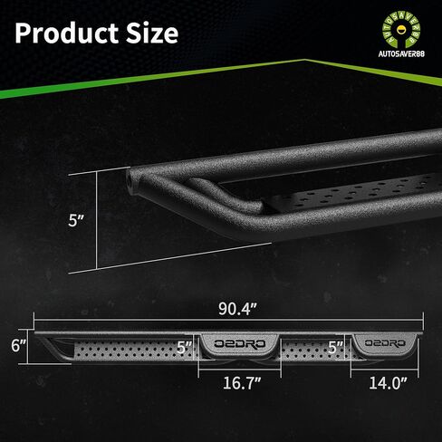 AUTOSAVER88 Wheel to Wheel Running Boards w/Two Raised Steps Compatible with 2005-2023 Tacoma Double Cab & Crew Cab, Two Stairs Side Steps Rail Drop Nerf Bars in Saudi Arabia