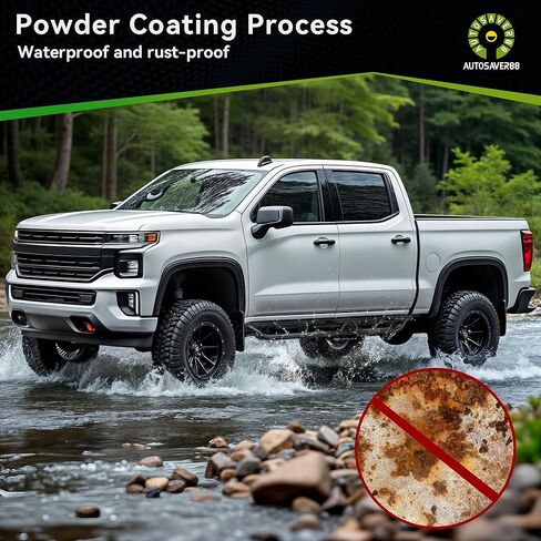 AUTOSAVER88 Wheel to Wheel Running Boards w/Two Raised Steps Compatible with 2005-2023 Tacoma Double Cab & Crew Cab, Two Stairs Side Steps Rail Drop Nerf Bars in Saudi Arabia