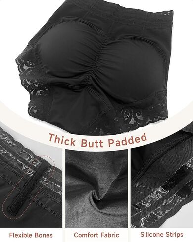 Stoto Padded Underwear for Women Butt Lifting Panties Booty Pads Butt Enhancer Lace Shapewear Panty Black L in Kuwait