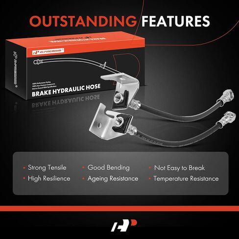 A-Premium Rear Driver and Passenger Side Brake Hydraulic Hose Compatible with Select Chevrolet Models - Classic 2004 2005 - Pack of 2 in Saudi Arabia