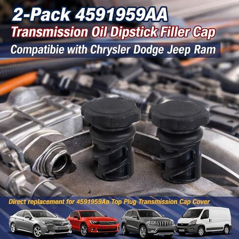 2-Pack 4591959AA Transmission Oil Dipstick Filler Cap Compatible with Chrysler Dodge Jeep Ram Professional Transmission Fill Plug, Durable Top Plug Dipstick Filler Cap Cover in Saudi Arabia