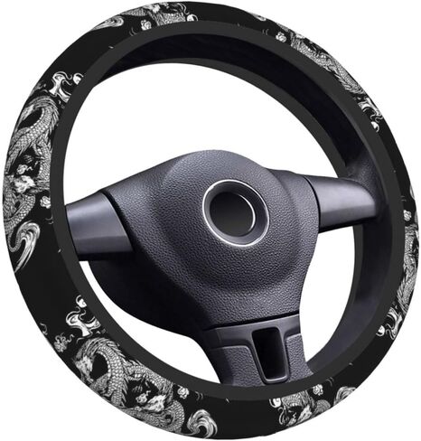 Steering Wheel Cover Car Accessories Anti Slip Breathable Universal 15 Inch Neoprene Auto Interior Decor for Men Woman - Dragon in Saudi Arabia