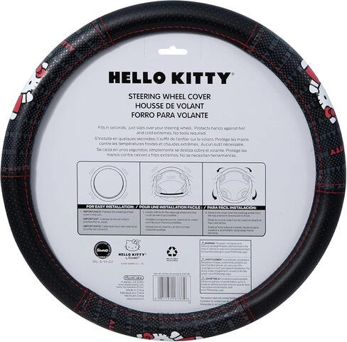 Hello Kitty Car Steering Wheel Cover Cord Design Air Freshener Bundle Univesal Fit Standard Size(14" 1/2-15" 1/4) in Saudi Arabia