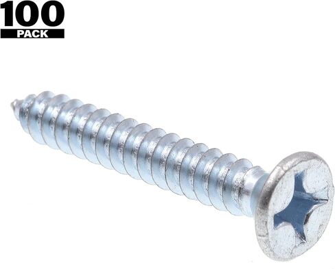 Prime-Line 9017498 Sheet Metal Screw, Self-Tapping, Flat Head Phillips, #12 X 1-1/2 in, Zinc Plated Steel, Pack of 100 in Saudi Arabia