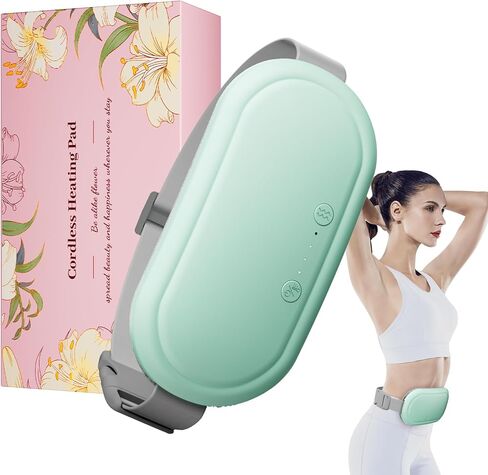 وسادة تدفئة لاسلكية محمولة، وسادة تدفئة لاسلكية، وسادة تدفئة سريعة مع 4 مستويات حرارة و4 أوضاع للتدليك، وسادة تدفئة للظهر أو البطن للنساء والفتيات. in Kuwait