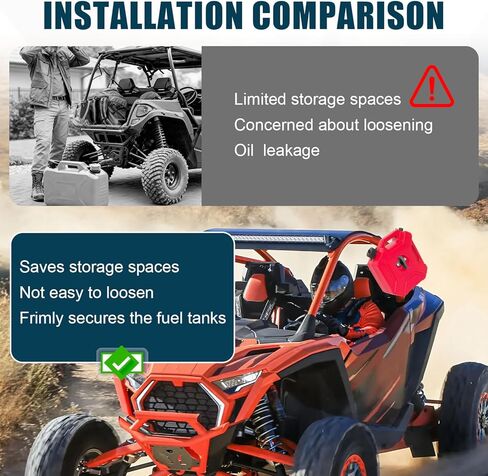 Gas Tank Water Can Pack Mount, 1''-2'' Roll Bar Gasoline Pack Fuel Container Mounting Holder Bracket Compatible with for ATV UTV Polaris RZR Ranger Pioneer Can Am Maverick X3 Commander in Kuwait