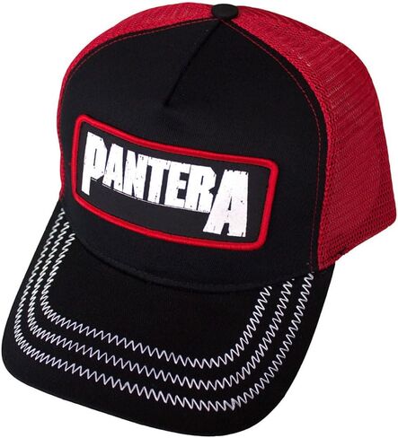منتجات Rock Off المرخصة رسميًا قبعة بيسبول Pantera Patch Band Logo Trucker مقاس واحد أحمر in Saudi Arabia