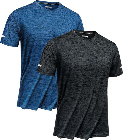 TACVASEN 2 Pack Mens Workout Short Sleeve Athletic Dry Fit Shirts Running Gym Crewneck T-Shirts in Saudi Arabia