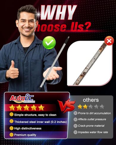AutoEC 40" Water Air Cleaning Wands for Cars, 4500 PSI Stainless Steel Water Air Radiator Cleaner Kit Compatible with Pressure Washers, 180° Swivel Joint & Cleaning Brush for Trucks, Heavy Equipment in Saudi Arabia