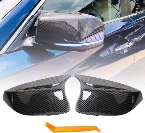 زوج واحد من أغطية أغطية المرآة الجانبية للركاب والسائق يناسب إنفينيتي Q50 Q60 Q70 Q70L QX30 ملحقات أغطية مرايا الباب اليسرى واليمنى 96373-4GA0H أسود (ألياف الكربون) in Kuwait