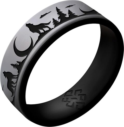 Knot Theory Wolf Silicone Ring for Men - Antique Gold, Cosmic Purple, Dark Silver, Enchanted Green, Metal Blue Dual Layer Breathable Comfort Fit 6mm Bandwidth in Saudi Arabia