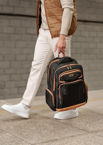 Dockers Harbor Durable Polyester Classic Laptop Travel Backpack, Black in Saudi Arabia