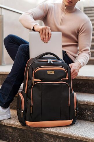 Dockers Harbor Durable Polyester Classic Laptop Travel Backpack, Black in Saudi Arabia