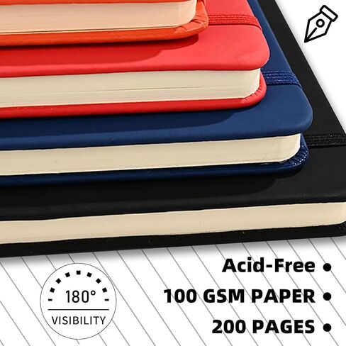 10 Pack A5 Hardcover Journal Notebooks 8.22 x5.5 In，Lined Journals Bulk for Writing， Notebooks Bulk 200 Pages/100Sheets，10 Colors Classic Ruled Notebook for Work/Travel/College/Note Taking (10packs , 10 Colors) in Kuwait