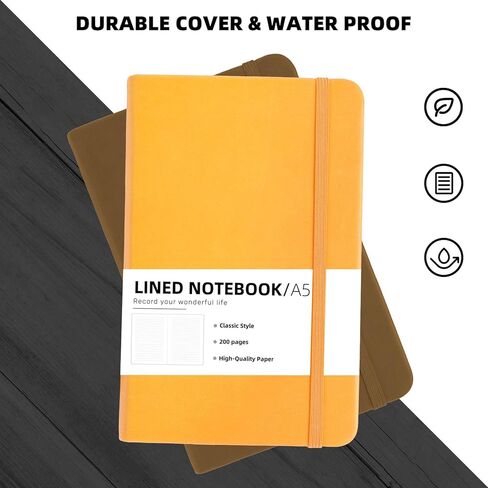 10 Pack A5 Hardcover Journal Notebooks 8.22 x5.5 In，Lined Journals Bulk for Writing， Notebooks Bulk 200 Pages/100Sheets，10 Colors Classic Ruled Notebook for Work/Travel/College/Note Taking (10packs , 10 Colors) in Kuwait