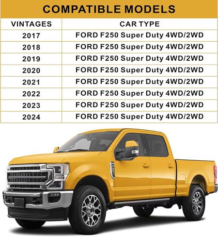 طقم ترقية نظام التعليق الخلفي شديد التحمل FR250SDJ لسيارة Ford F-250 Super Duty 2017-2024، نوابض مساعدة لتسوية الحمل مع أقواس تثبيت، قطعتان in Kuwait
