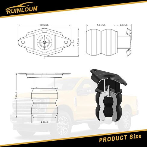 طقم ترقية نظام التعليق الخلفي شديد التحمل FR250SDJ لسيارة Ford F-250 Super Duty 2017-2024، نوابض مساعدة لتسوية الحمل مع أقواس تثبيت، قطعتان in Kuwait