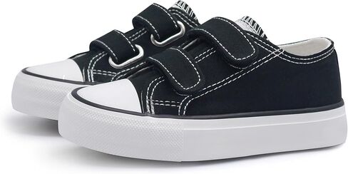 ANTLULU Boys and Girls Canvas Shoes Dual Adjustable Hook and Loop Classic Low Top Kids Sneakers in Saudi Arabia