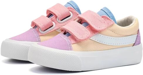 ANTLULU Boys and Girls Canvas Shoes Dual Adjustable Hook and Loop Classic Low Top Kids Sneakers in Saudi Arabia