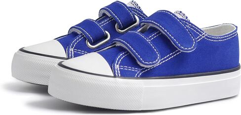 ANTLULU Boys and Girls Canvas Shoes Dual Adjustable Hook and Loop Classic Low Top Kids Sneakers in Saudi Arabia