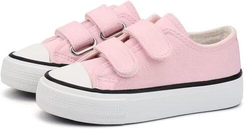 ANTLULU Boys and Girls Canvas Shoes Dual Adjustable Hook and Loop Classic Low Top Kids Sneakers in Saudi Arabia