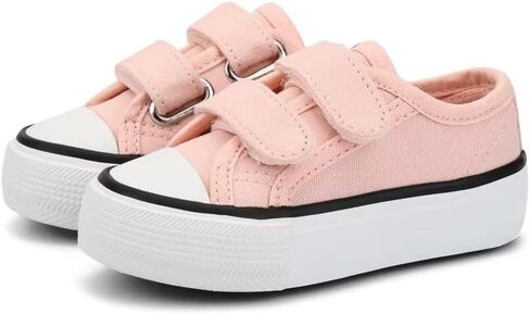 ANTLULU Boys and Girls Canvas Shoes Dual Adjustable Hook and Loop Classic Low Top Kids Sneakers in Saudi Arabia