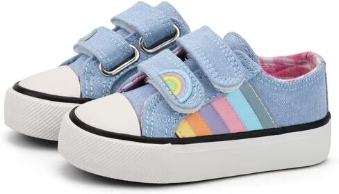 ANTLULU Boys and Girls Canvas Shoes Dual Adjustable Hook and Loop Classic Low Top Kids Sneakers in Saudi Arabia