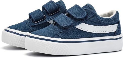 ANTLULU Boys and Girls Canvas Shoes Dual Adjustable Hook and Loop Classic Low Top Kids Sneakers in Saudi Arabia