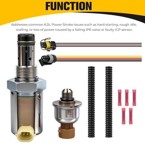 High Pressure IPR Valve with ICP Sensor and Pigtail Compatible with Ford Excursion, F250, F350, F450, F550 2003-2010 and Ford E350, E450 2004-2010 Replaces # 5C3Z-9C968-CA, 1846057C1, 3C3Z-9C968-AA in Saudi Arabia