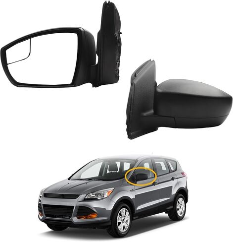 مجموعة مرآة الجانب الأيسر للسائق 3 دبابيس من Dasbecan متوافقة مع 2013-2016 Ford Escape S مع زجاج تعديل الطاقة/قابل للطي يدويًا/مرآة النقطة العمياء غطاء أسود غير لامع # FO1320434 in Saudi Arabia