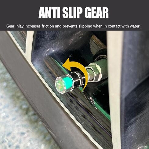 4PCS Car Tire Pressure Monitor Valve Stem Caps - 3 Color Eye Alert Sensor Indicator (Golden, 2.2Bar 32PSI) in Kuwait