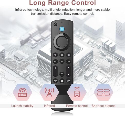 L5B83H 2nd Gen Voice Replacement Remote Control Fit for Fire AMZ Smart TVs Stick 2nd Gen, Smart TVs Cube 2nd Gen, 1st Gen Smart TVs Cube, Smart TVs Stick 4K, Smart TVs Stick Lite, 3rd Gen Smart TVs in Kuwait