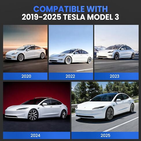 2PCS Cross Bar Roof Racks Compatible with 2019-2025 Tesla Model 3, 176LB Load Capacity, Lockable Luggage Cargo Rails Carrier Accessories Fits Bikes Kayaks Ski Tent Roof Box in Saudi Arabia