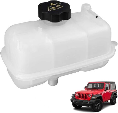 68283565AB Engine Coolant Reservoir Tank Overflow Reservoir with Cap Compatible with Jeep Wrangler V6 3.0L 3.6L 2018-2024 Replace CH3014196 Expansion Tank Overflow Bottle in Saudi Arabia
