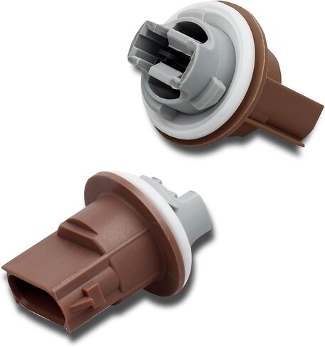 2 PCS Turn Signal Socket, Insulated Waterproof 3156 3157 Bulb Connector, 3 Pin Plug and Play Bulb Holder Standard Contact Sockets Replacements, Compatible with Ford Models (Brown) in Saudi Arabia