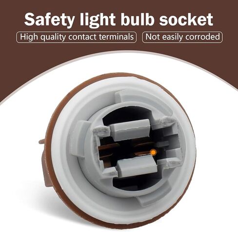 2 PCS Turn Signal Socket, Insulated Waterproof 3156 3157 Bulb Connector, 3 Pin Plug and Play Bulb Holder Standard Contact Sockets Replacements, Compatible with Ford Models (Brown) in Saudi Arabia