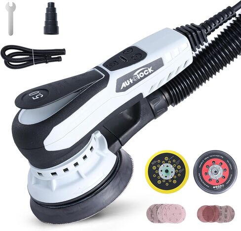 ماكينة صنفرة النخيل الكهربائية بقدرة 350 وات من أوتولوك، ماكينة سنفرة مدارية عشوائية مقاس 5 بوصات مع 15 ورقة صنفرة، 7 سرعات متغيرة تصل إلى 13000 دورة في الدقيقة، متعددة الاستخدام لتلميع المعادن والخشب in Kuwait