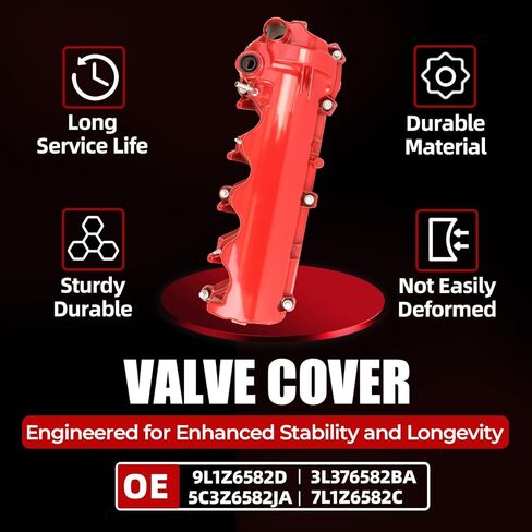 MITZONE Right Aluminum Valve Cover Compatible with Ford F150 F250 F350 Super Duty Mustang Lincoln Navigator 4.6L 5.4L 2004-2014 9L1Z6582C 9L1Z6582D 7L1Z6584A with Gasket & Bolts in Saudi Arabia