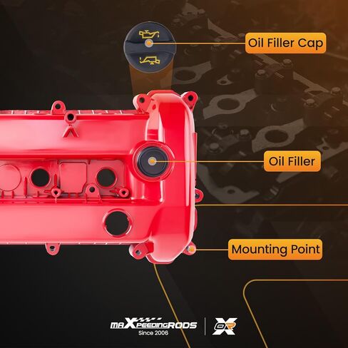 غطاء صمام المحرك من الألومنيوم Maxpeedingrods لمازدا 3 2.0L, 2.3L يستنشق بشكل طبيعي 2006-2009 استبدال L3N510210A L3N510210B in Saudi Arabia