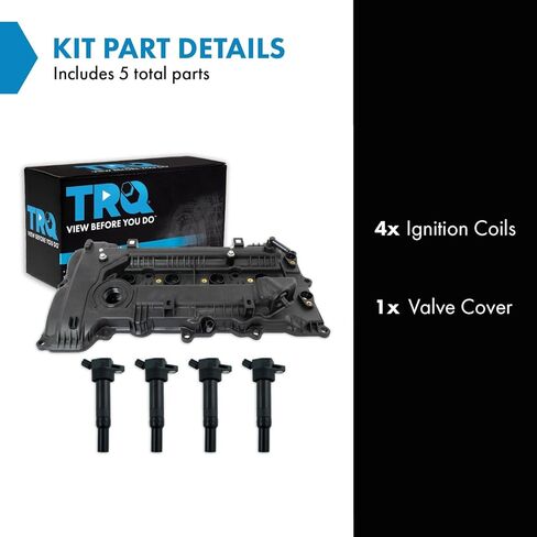 TRQ Ignition Coil Kit 5 Piece Valve Cover Compatible with 2011-2016 Hyundai Elantra 2013 Elantra Coupe GT 2012-2013 Kia Soul in Saudi Arabia
