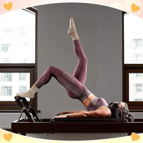 5 Pairs Women Cute Pilates Grippy Socks Non-Slip Ruffle Yoga Socks Pilates Sock with Grips for Barre Workout in Saudi Arabia