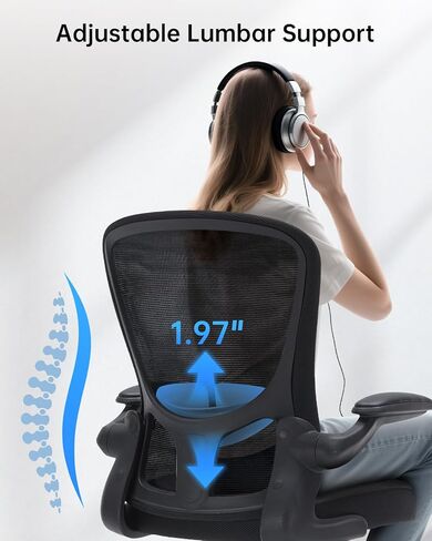 Drafting Chair Tall Office Chair with Flip-up Arms Adjustable Height Standing Desk Chair with Lumbar Support and Footrest Ring Ergonomic Executive Computer Chair Swivel Drafting Stool for Work/Drawing in Saudi Arabia