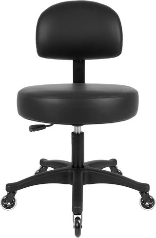 TAKE UR SEAT® Economical Multi-Purpose Medical Spa Drafting Stool with Adjustable seat and Back Height. Advanced Fabric seat Cover is Easy to Clean. Blade Wheels (Tall Bench Height Black) in Kuwait